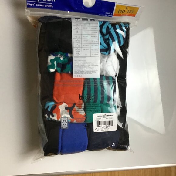 Wonder Nation Boys Underwear Soft Cotton Boxer Briefs, 10 Value Pack 10-12 L - Picture 4 of 7
